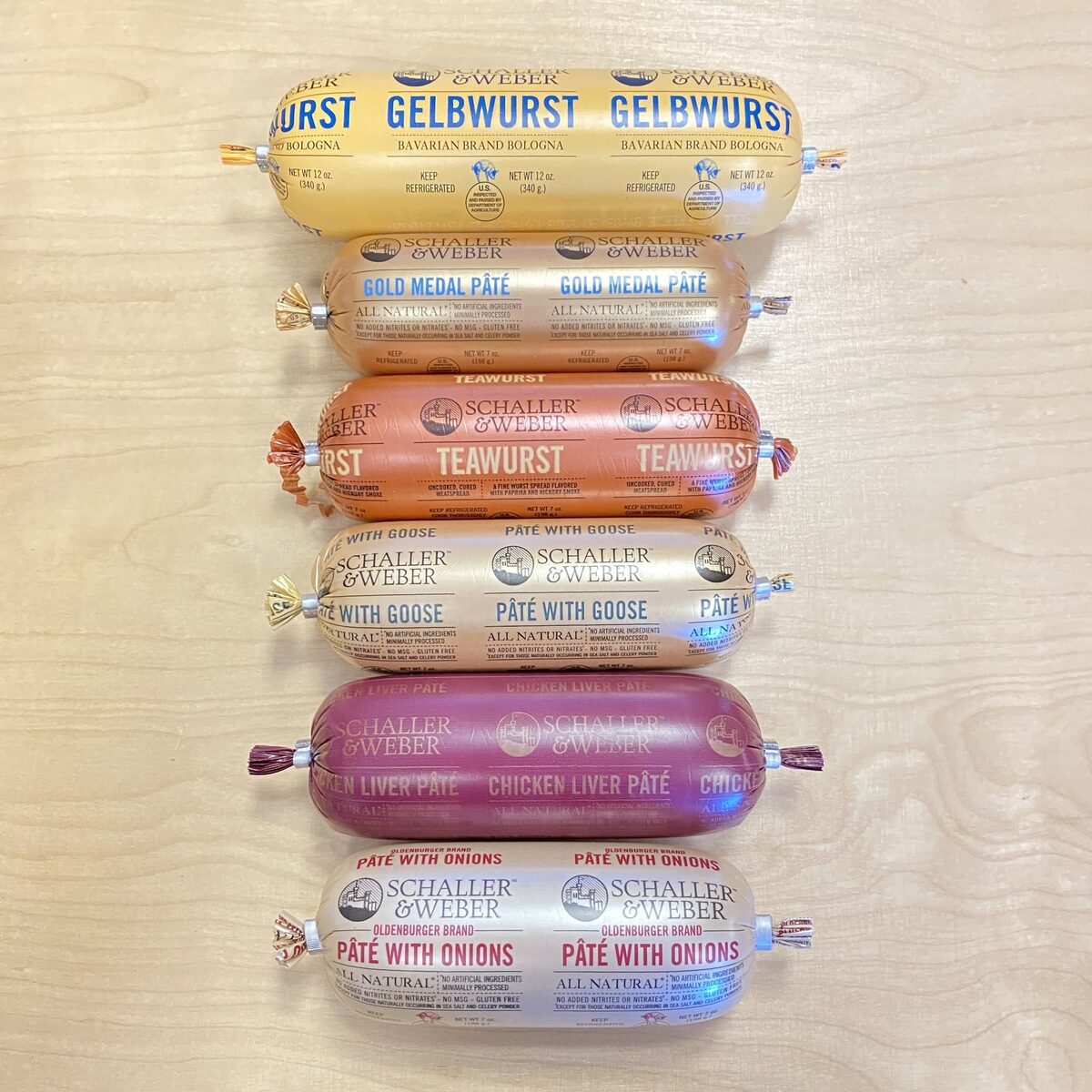 Selection of sausages and pâtés